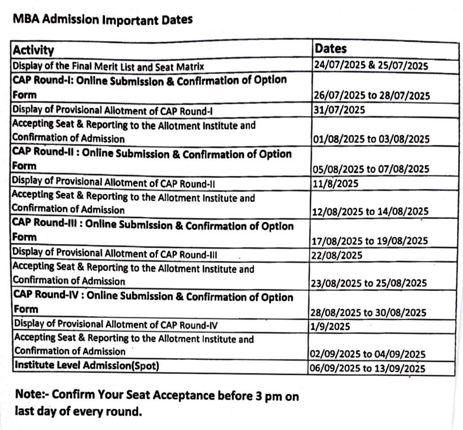 ADMISSION NOTICE 2025 ADMISSION NOTICE 2025